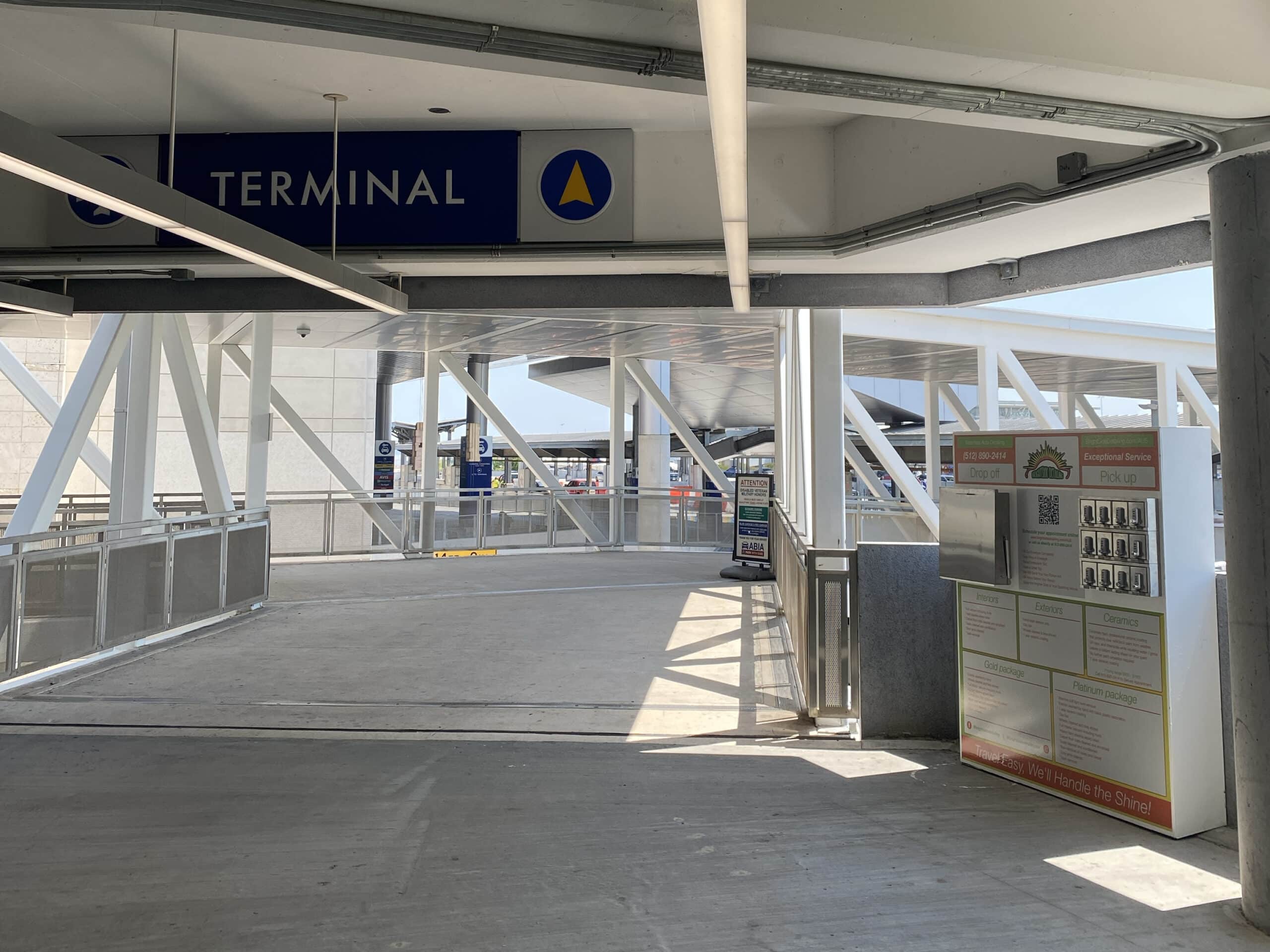 Blue Garage drop box location at Austin-Bergstrom International Airport