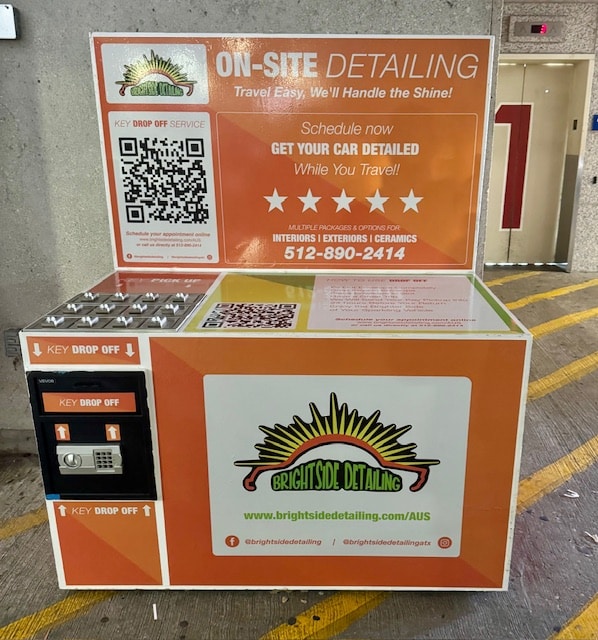 Red Garage drop box location at Austin-Bergstrom International Airport